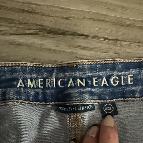 American Eagle Outfitters Ripped Dark Blue Skinny Jeans - Picture 2 of 5